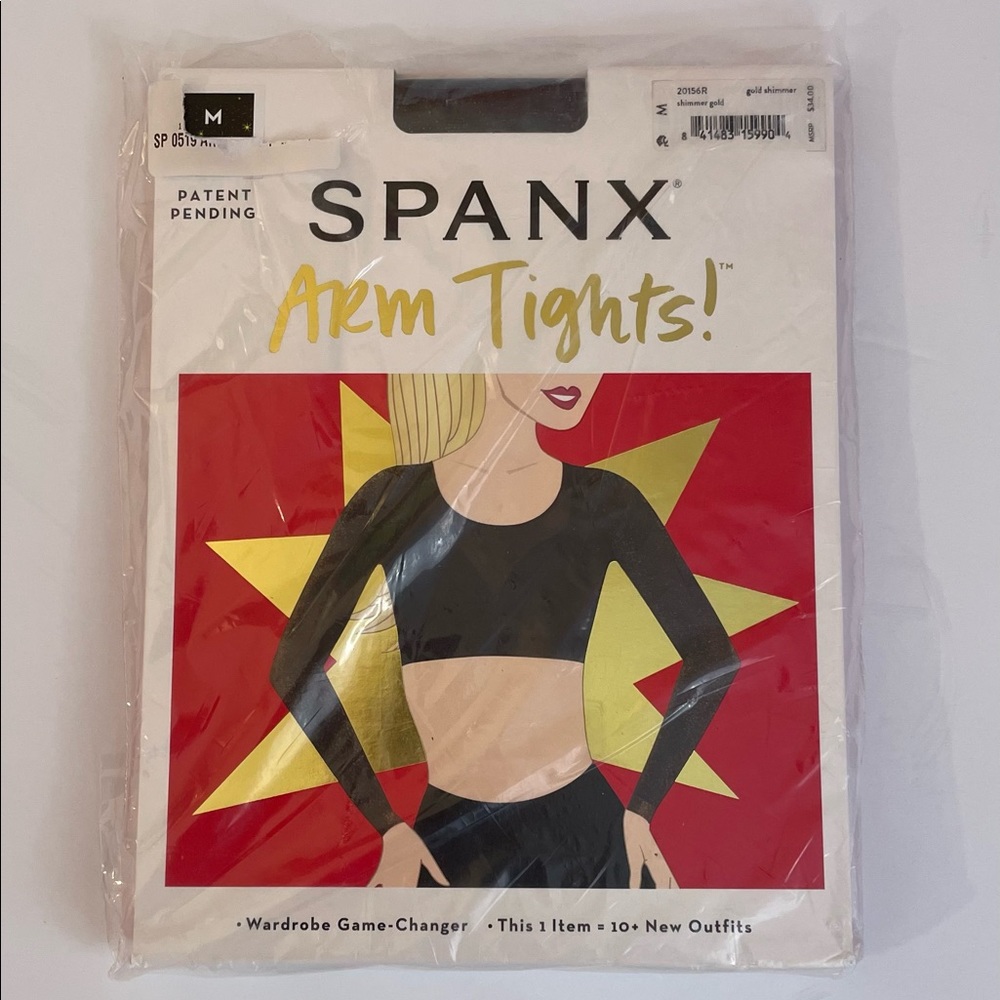 Spanx Arm Tights Medium Black & Gold Shimmer
